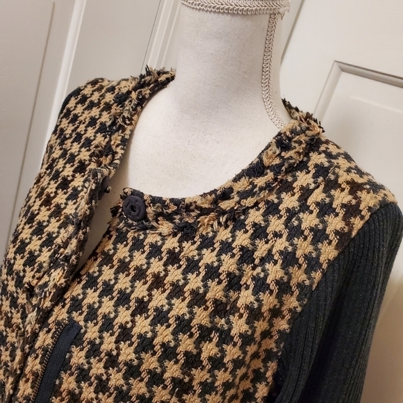 CAbi Houndstooth Mixer Jacket #978, Gray/Beige Size 8 Classic - Picture 8 of 16